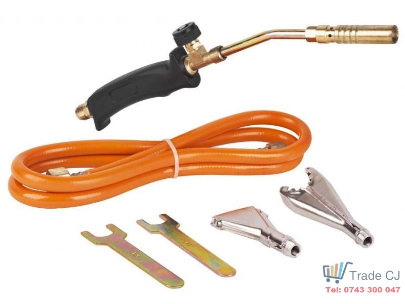 Arzator gaz cu furtun 1.5m si 3 capete 17-20-40 mm