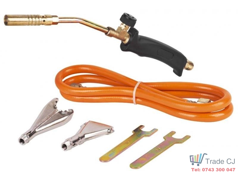 Arzator gaz cu furtun 1.5m si 3 capete 17-20-40 mm
