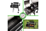 Gratar gradina mobil, grill cu capac, termometru, afumatoare 23x30, dimensiune 100x53x110cm