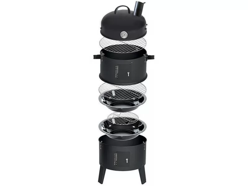 Gratar de gradina tip Smoker 44x78 cm, 3 etaje