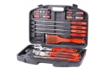 Set 18 piese ustensile pentru gratar, barbeque in cutie transport plastic