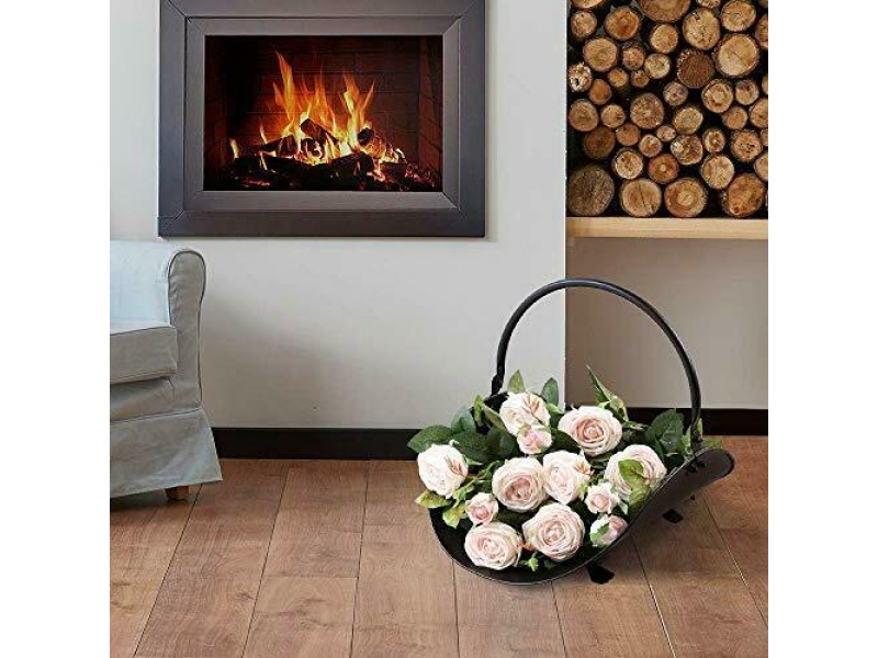 Suport metalic pentru depozitat lemne langa semineu 48x34x41 cm