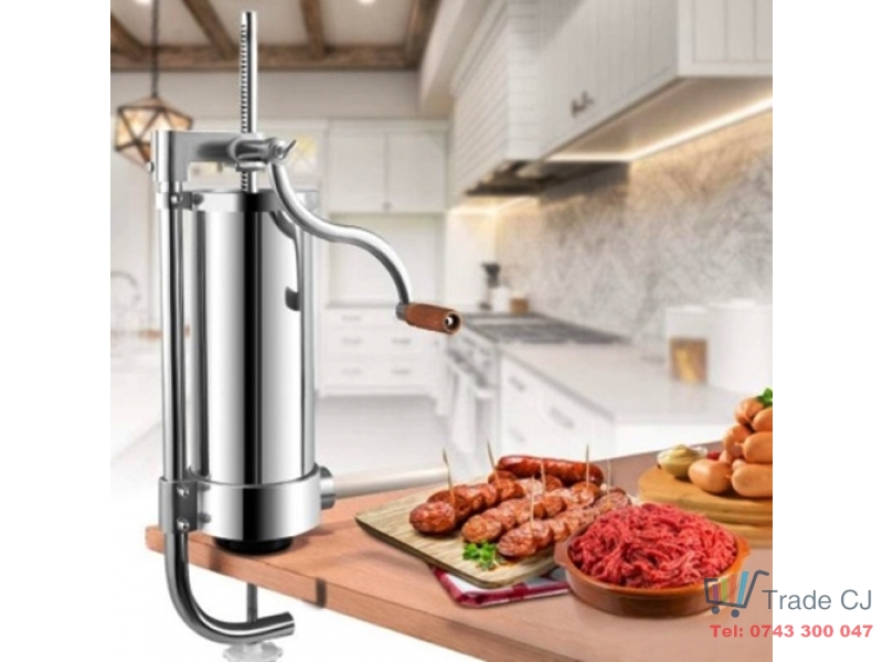 Masina umplut carnati din inox, verticala, incarcare 3 kg, 4 palnii
