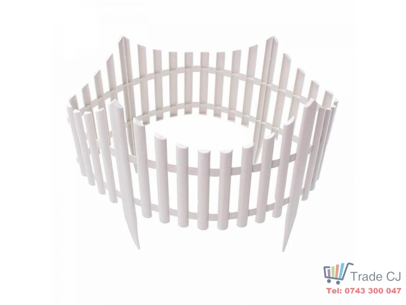 Set 4 buc gard pentru gradina 60x33cm,lungime totala 2.4m, alb