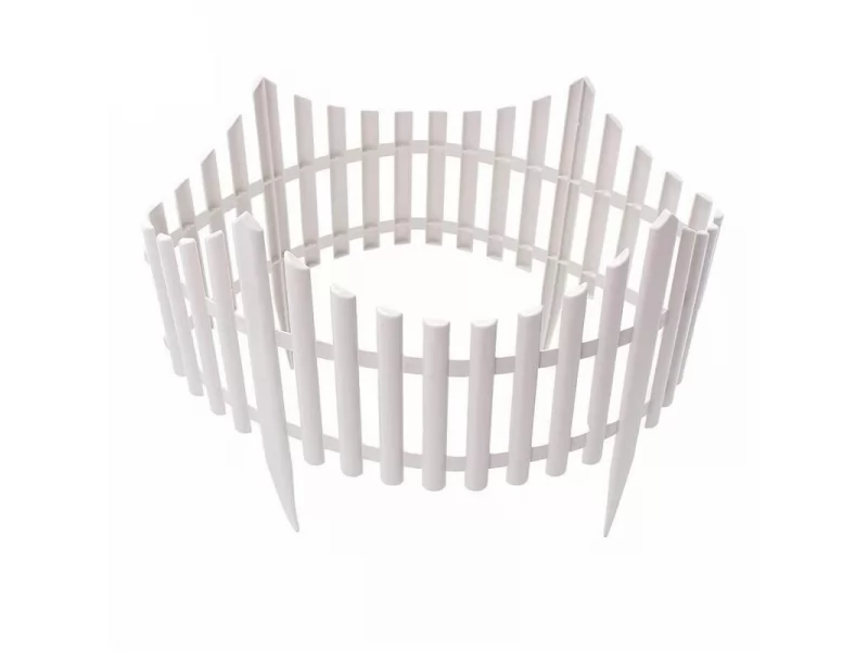 Set 4 buc gard pentru gradina 60x33cm,lungime totala 2.4m, alb