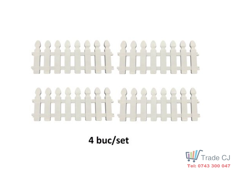 Set 4 buc gardulet alb pentru gradina,lungime totala 2m,inaltime 30cm