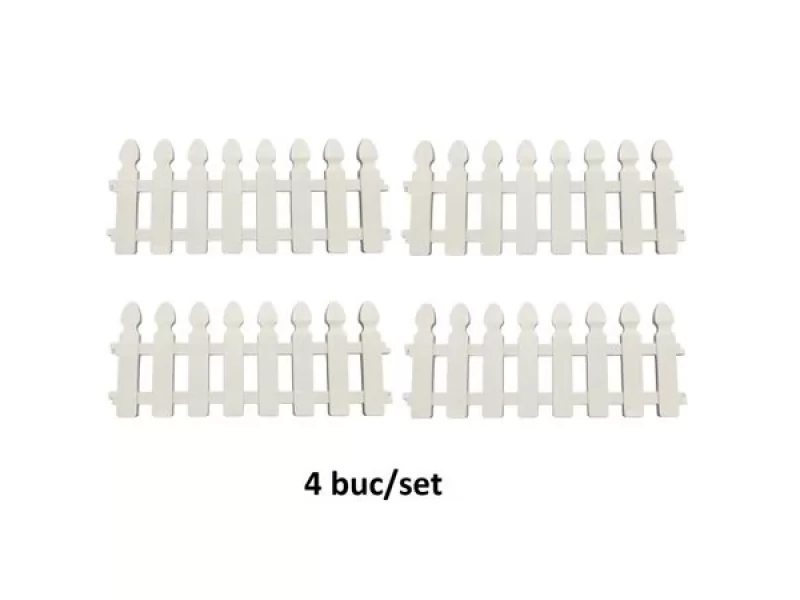 Set 4 buc gardulet alb pentru gradina,lungime totala 2m,inaltime 30cm