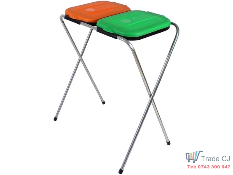 Suport pliabil pentru saci de gunoi DUO, 66 x 42 x 78 cm, pentru saci maxim 130 l, pentru reciclare selectiva