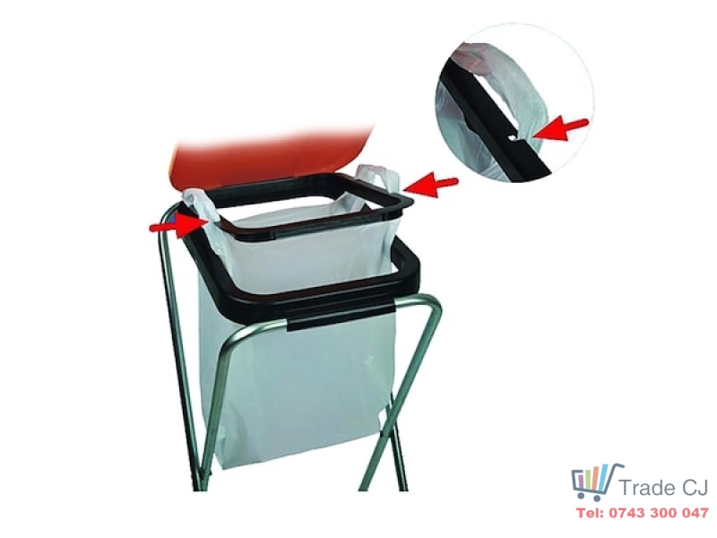 Suport pliabil pentru sac de gunoi SOLO, 36 x 42 x 78 cm, pentru saci maxim 130 l, pentru reciclare selectiva
