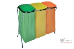 Suport pliabil pentru saci de gunoi TRIO, 96 x 42 x 78 cm, pentru saci maxim 130 l, pentru reciclare selectiva
