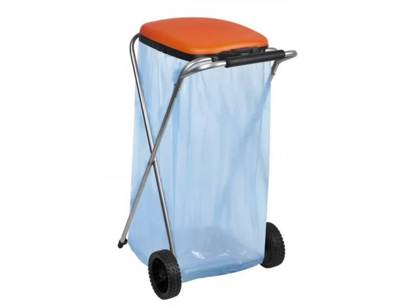 Suport pliabil cu roti pentru sac de gunoi, 44 x 52 x 83 cm, maxim 130 l, pentru reciclare selectiva