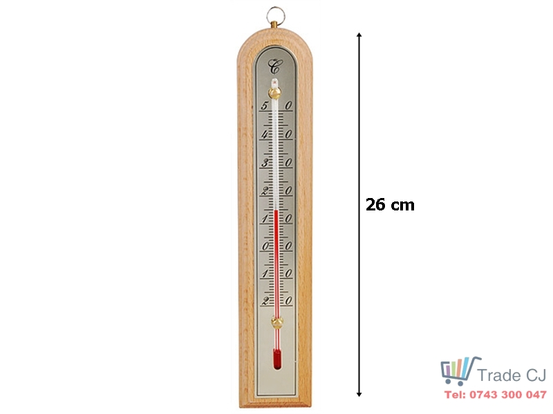 Termometru lemn 26 cm pentru interior exterior -20ﾰ C + 50ﾰ C