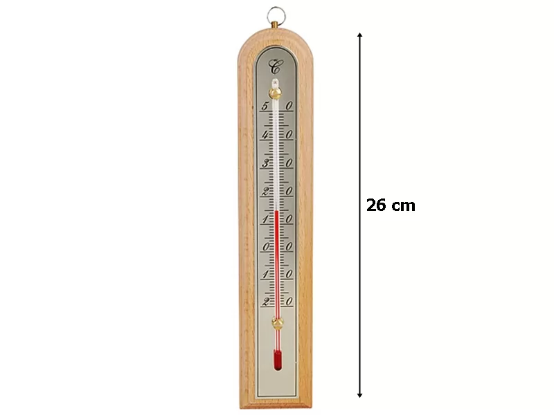 Termometru lemn 26 cm pentru interior exterior -20ﾰ C + 50ﾰ C