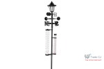 Lampa solara cu statie meteo, termometru, directia vantului, indicator ploaie, 158 cm