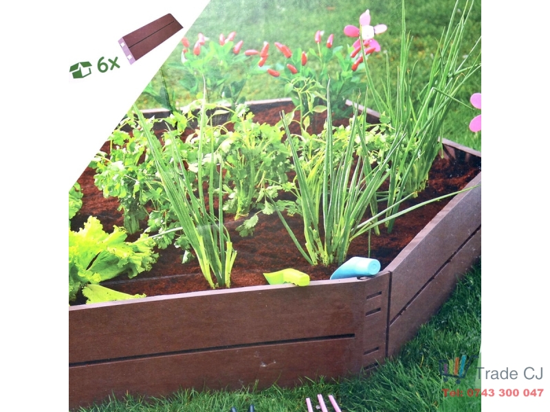 Pat pentru flori din plastic, 6 bucati, culoare maro, 69x25 cm buc, capcacitate 250 l