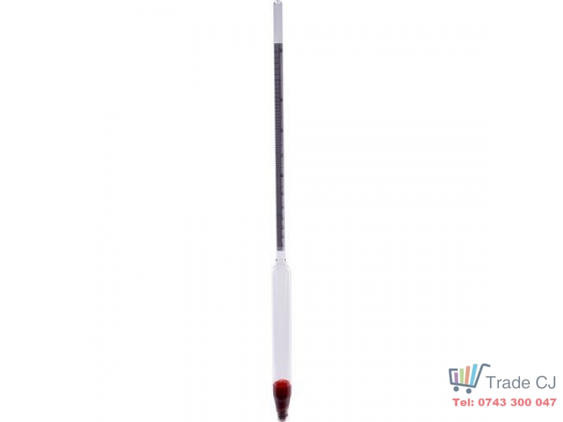 Alcoolmetru din sticla 0-100ﾰ in cutie transport din carton