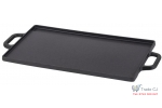 Plita reversibila grill dreptunghiulara din fonta cu manere 51x24 cm