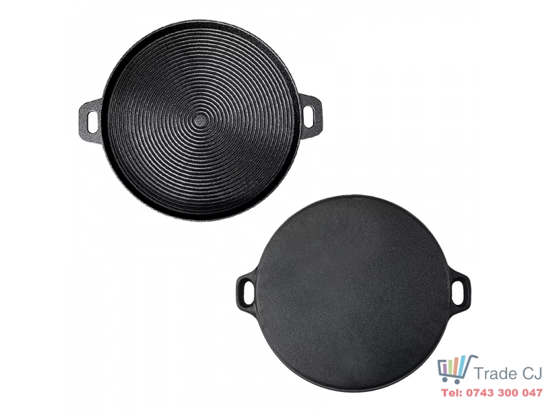 Plita fonta diametru 33 cm cu manere , distributie uniforma a caldurii, perfecta pentru aragaz si grill