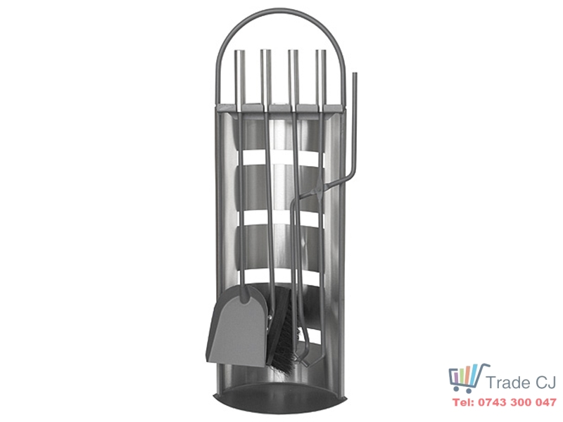 Set stativ cu 4 unelte pentru semineu Homefire, 4 piese, inox, 66 cm