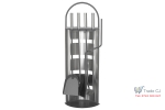 Set stativ cu 4 unelte pentru semineu Homefire, 4 piese, inox, 66 cm