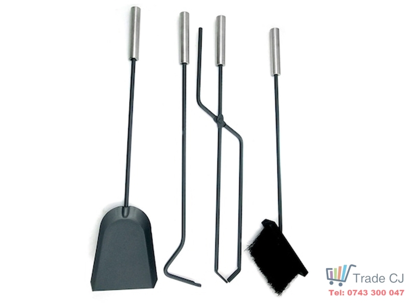 Set stativ cu 4 unelte pentru semineu Homefire, 4 piese, inox, 66 cm