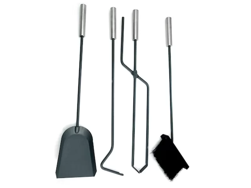 Set stativ cu 4 unelte pentru semineu Homefire, 4 piese, inox, 66 cm