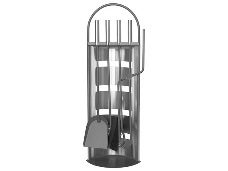 Set stativ cu 4 unelte pentru semineu Homefire, 4 piese, inox, 66 cm