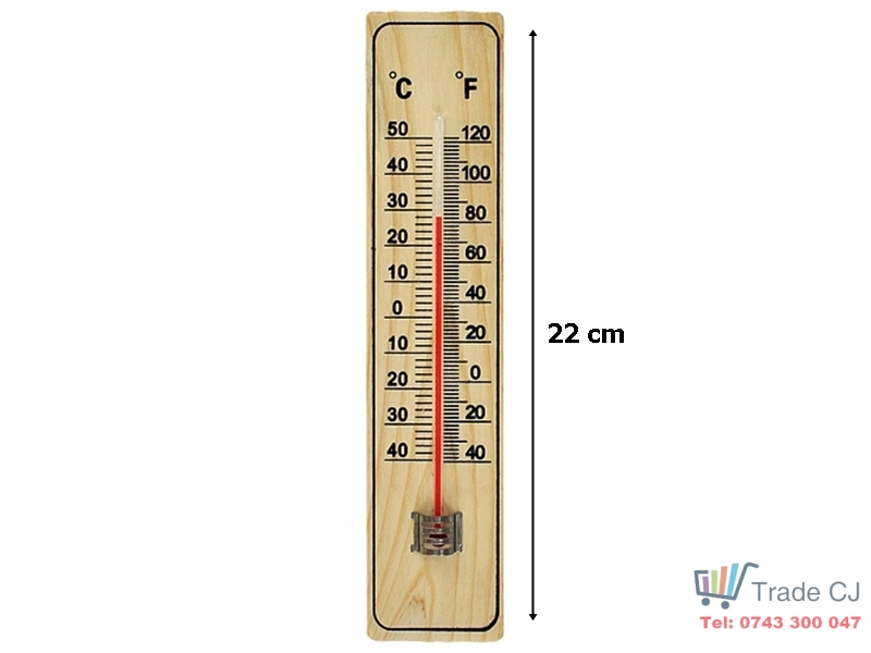 Termometru lemn Woody 22 cm pentru interior exterior -40ﾰ C + 50ﾰ C