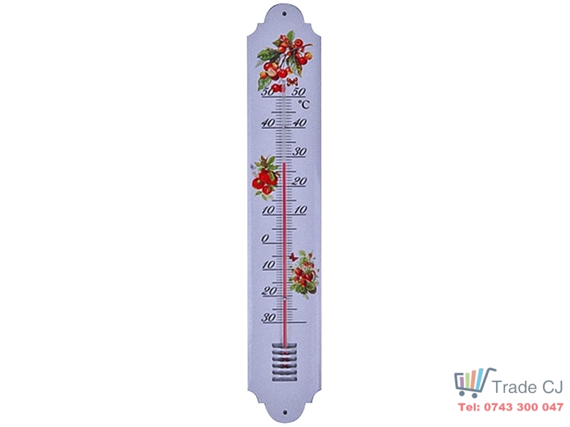 Termometru metalic CS 50 cm pentru interior exterior -30ﾰ C + 50ﾰ C