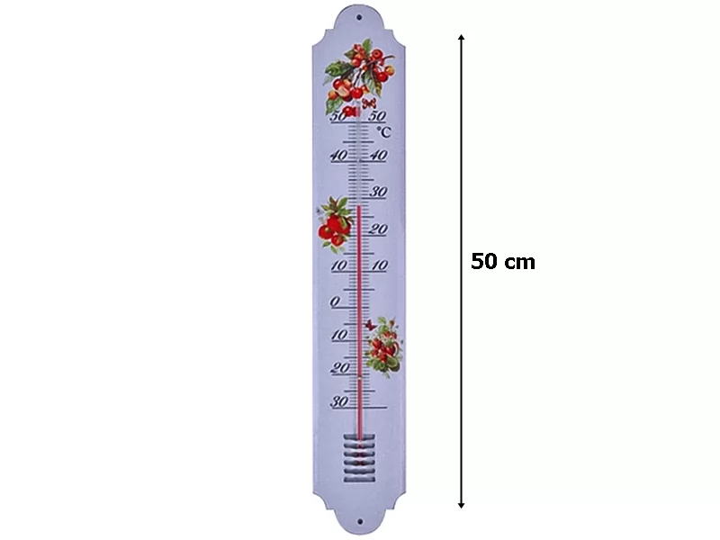 Termometru metalic CS 50 cm pentru interior exterior -30ﾰ C + 50ﾰ C