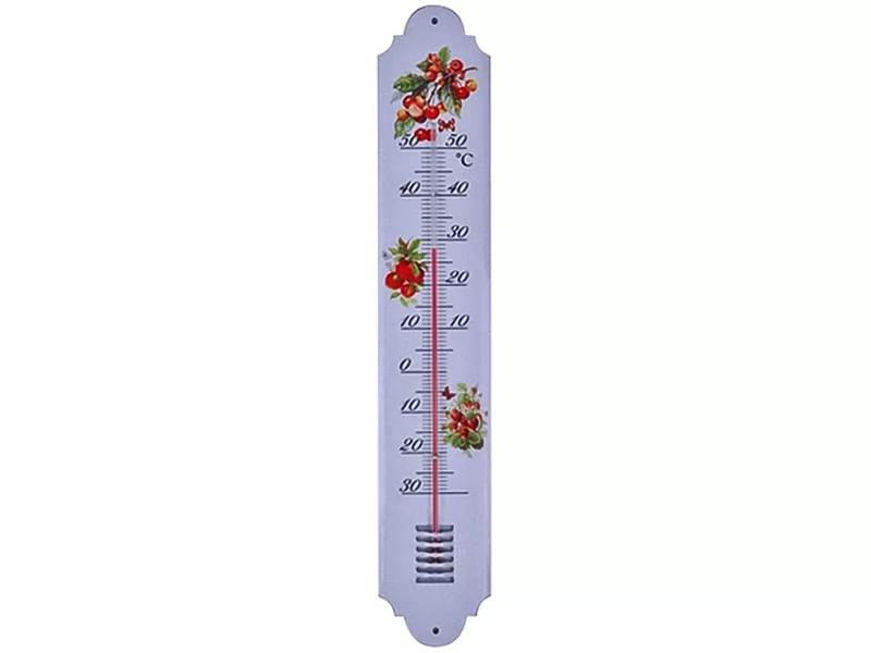 Termometru metalic CS 50 cm pentru interior exterior -30ﾰ C + 50ﾰ C