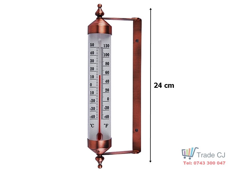 Termometru metal RS 24 cm pentru interior exterior -40ﾰ C + 50ﾰ C