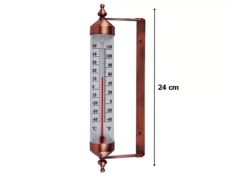Termometru metal RS 24 cm pentru interior exterior -40ﾰ C + 50ﾰ C