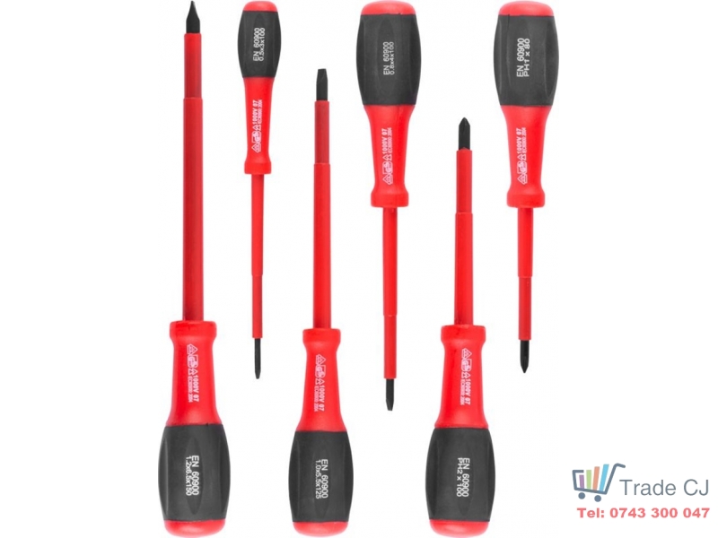 Set 6 surubelnite VDE, pentru electricieni, izolate 1000V, Cr-v, cap magnetic