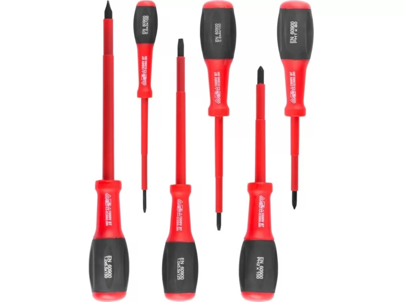 Set 6 surubelnite VDE, pentru electricieni, izolate 1000V, Cr-v, cap magnetic