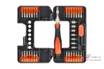 Set mixt surubelnita cu 37 biti Cr-V, cap magnetic torx, drept, cruce, in cutie transport plastic