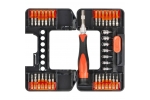 Set mixt surubelnita cu 37 biti Cr-V, cap magnetic torx, drept, cruce, in cutie transport plastic
