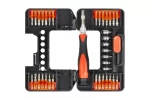 Set mixt surubelnita cu 37 biti Cr-V, cap magnetic torx, drept, cruce, in cutie transport plastic