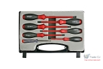 Set 6 surubelnite electricieni VDE 1000V + tester tensiune in cutie plastic
