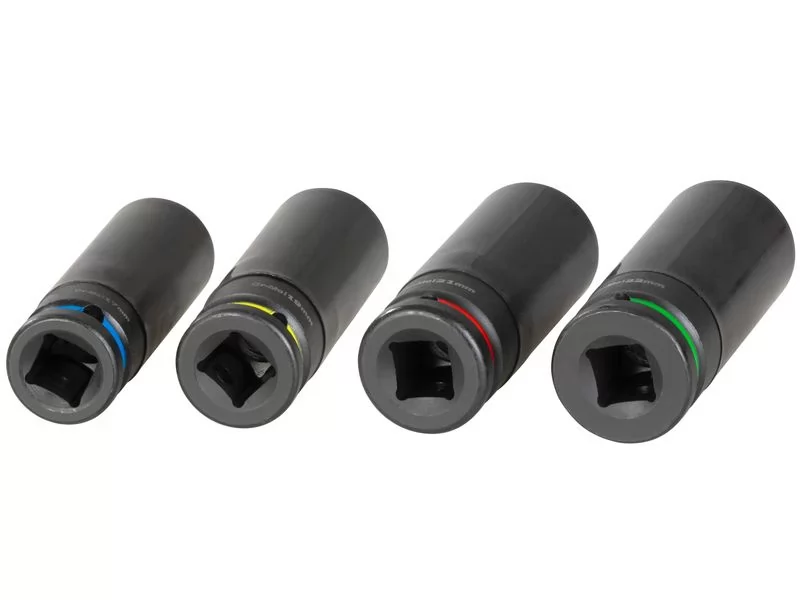 Set 4 chei tubulare, otel CrV, 17 19 21 22 mm, codificate pe culori, rezistente pentru atelier si auto