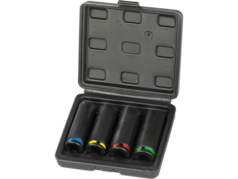Set 4 chei tubulare, otel CrV, 17 19 21 22 mm, codificate pe culori, rezistente pentru atelier si auto