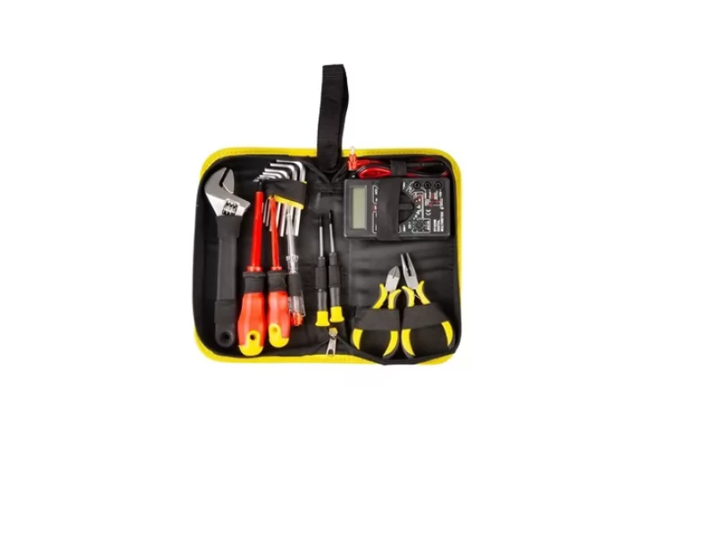 Set combinat 15 piese + multimetru, 25x13 cm, in cutie transport cu fermoar