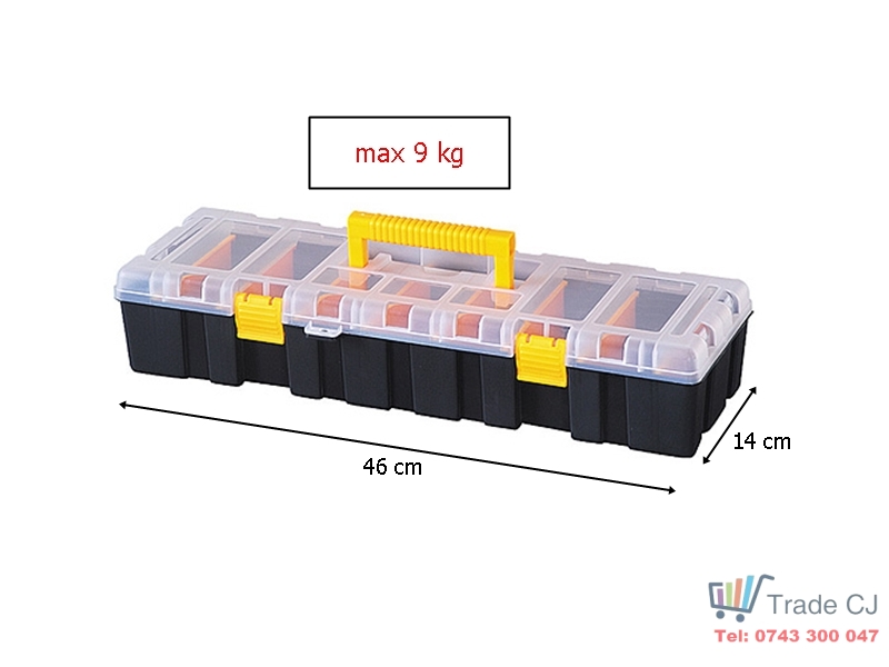 Cutie transport cu maner plastic,9 compartimente,46x14x9 cm, max 9kg