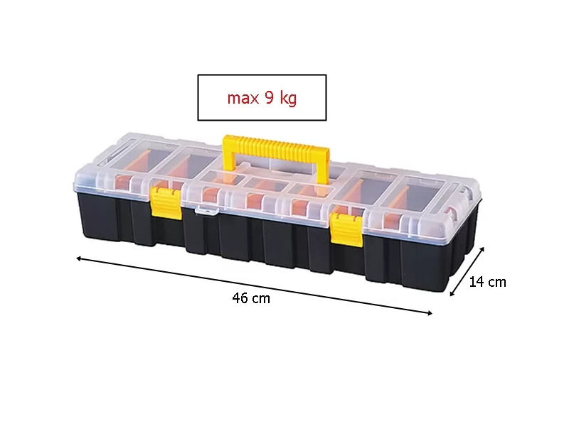Cutie transport cu maner plastic,9 compartimente,46x14x9 cm, max 9kg