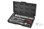 Trusa scule 25 piese, tubulare 4-14 mm, clichet 1 4 si extensii, Cr-V, in cutie transport plastic