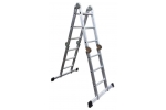 Scara aluminiu articulata tip schela 4 tronsoane x 3 trepte, max 150 kg, platforma lemn