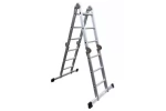 Scara aluminiu articulata tip schela 4 tronsoane x 3 trepte, max 150 kg, platforma lemn
