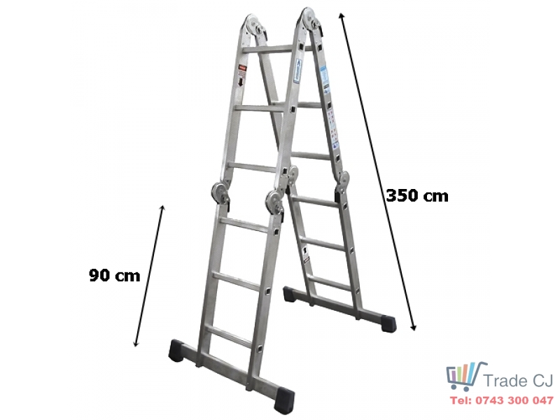 Scara aluminiu articulata 4 tronsoane x 3 trepte,max 150 kg