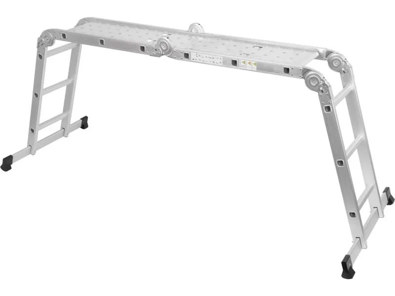 Scara multifunctionala articulata cu platforma ML 103, 4x3 trepte, aluminiu, 4 in 1, pliabila, sarcina maxima 150 kg