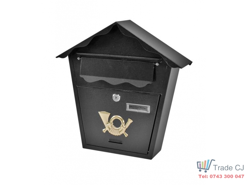 Cutie postala Modern Black, neagra, 370x370x100mm